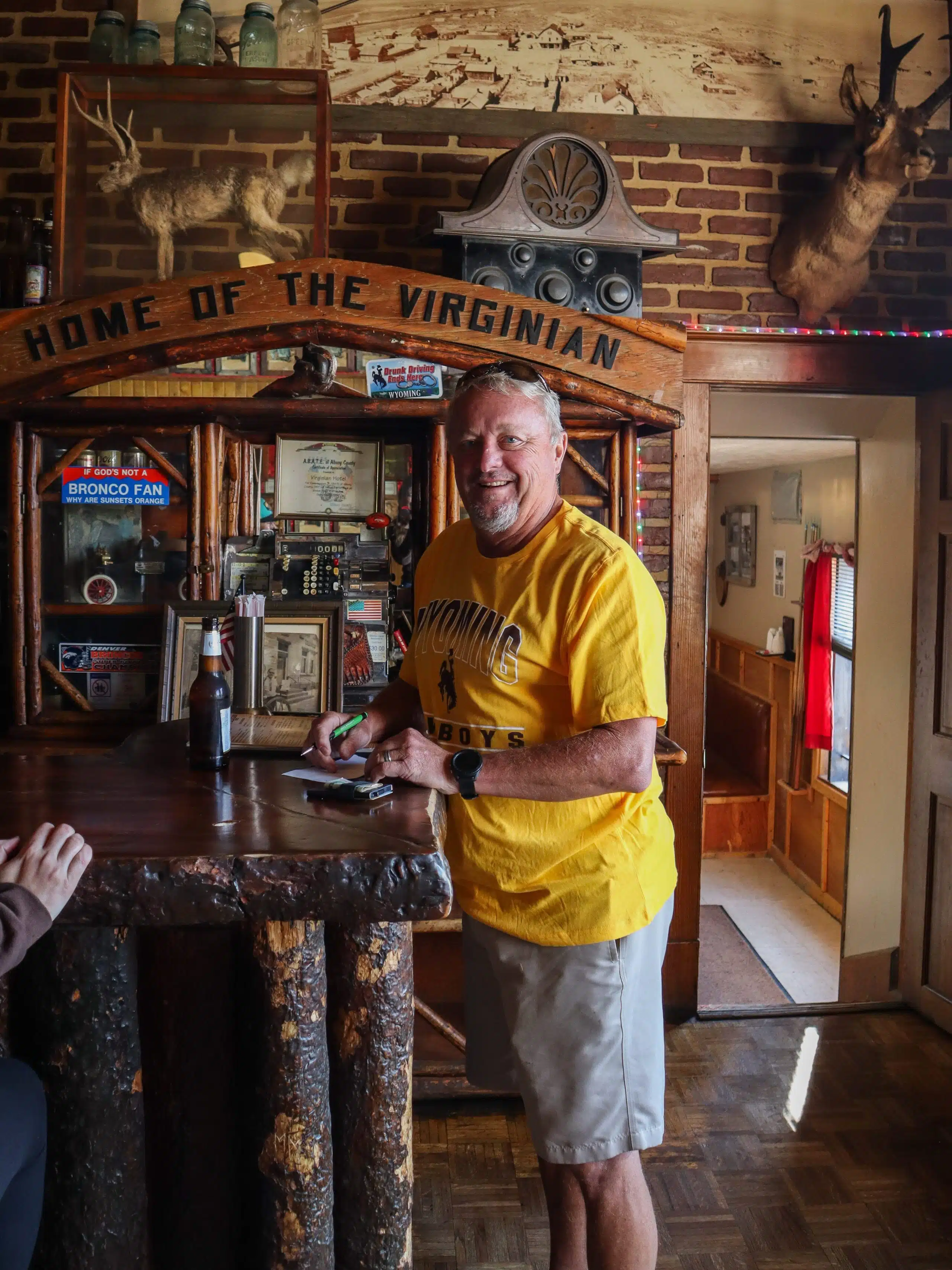 Game day at the Virginian hotel for the Wyoming Cowboys